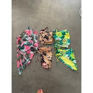 Women's Bikini Lot of 3 Floral Tropical Swimwear Sets